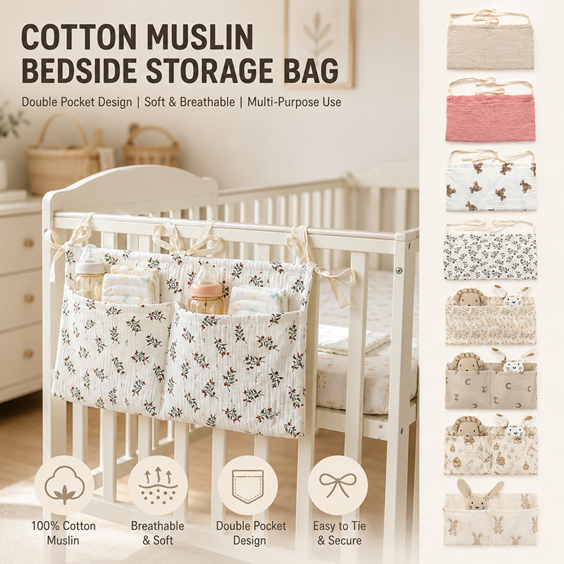 Baby Nursery Organiser - Organizador de Cuna de Muselina para