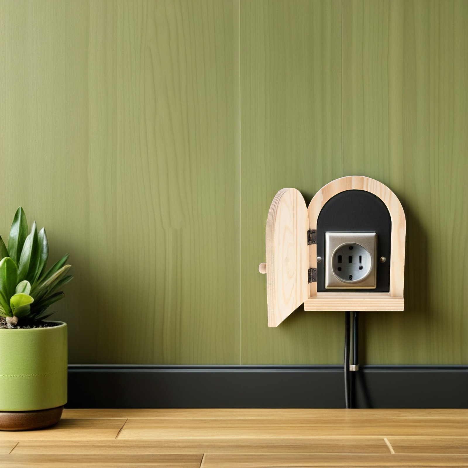 Outlet Cover Childproof - Placa de cubierta de madera para