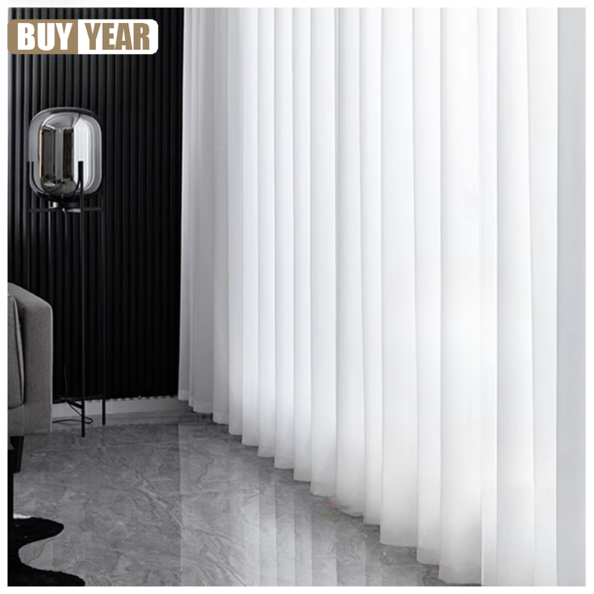 Blackout Curtain Nursery - Cortinas de tul Blanco sólido de