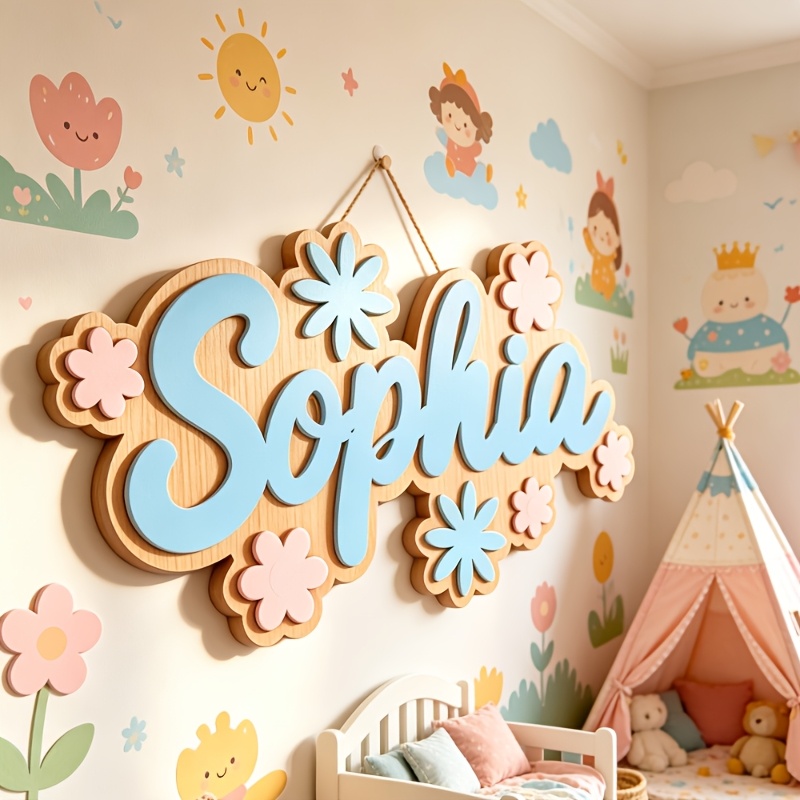 Baby Nursery Hanging Decor - Letrero Personalizado con Nombre y Diseño