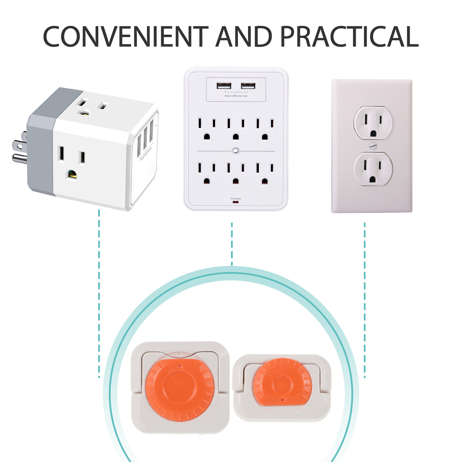 24 Cubiertas de Enchufes Unive - Outlet Cover Childproof reseña y precio