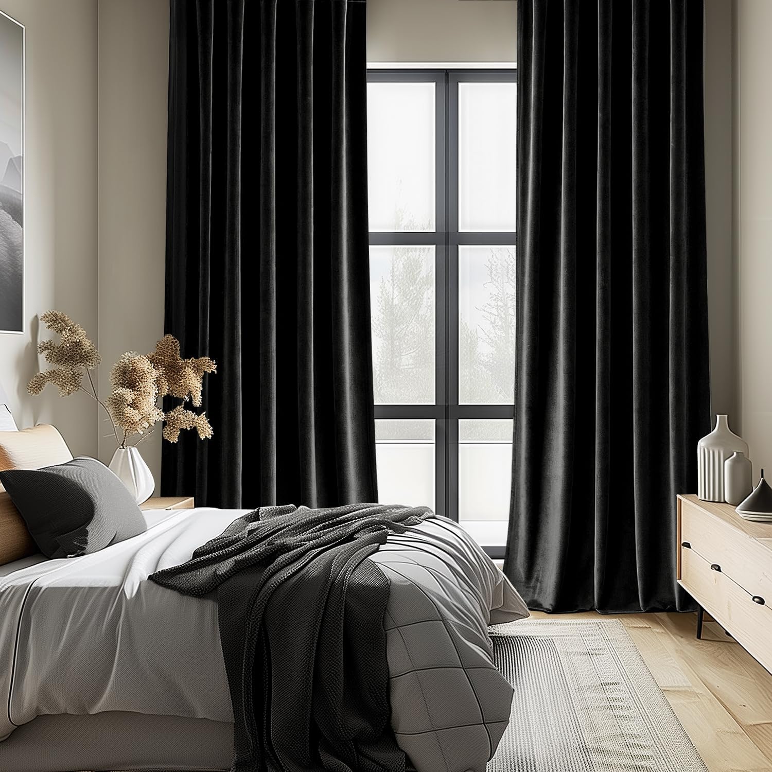 Cortinas de terciopelo negro d - Blackout Curtain Nursery reseña y precio