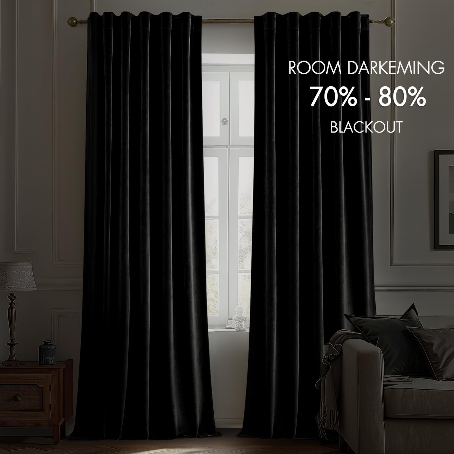 Cortinas de terciopelo negro d - Blackout Curtain Nursery reseña y precio