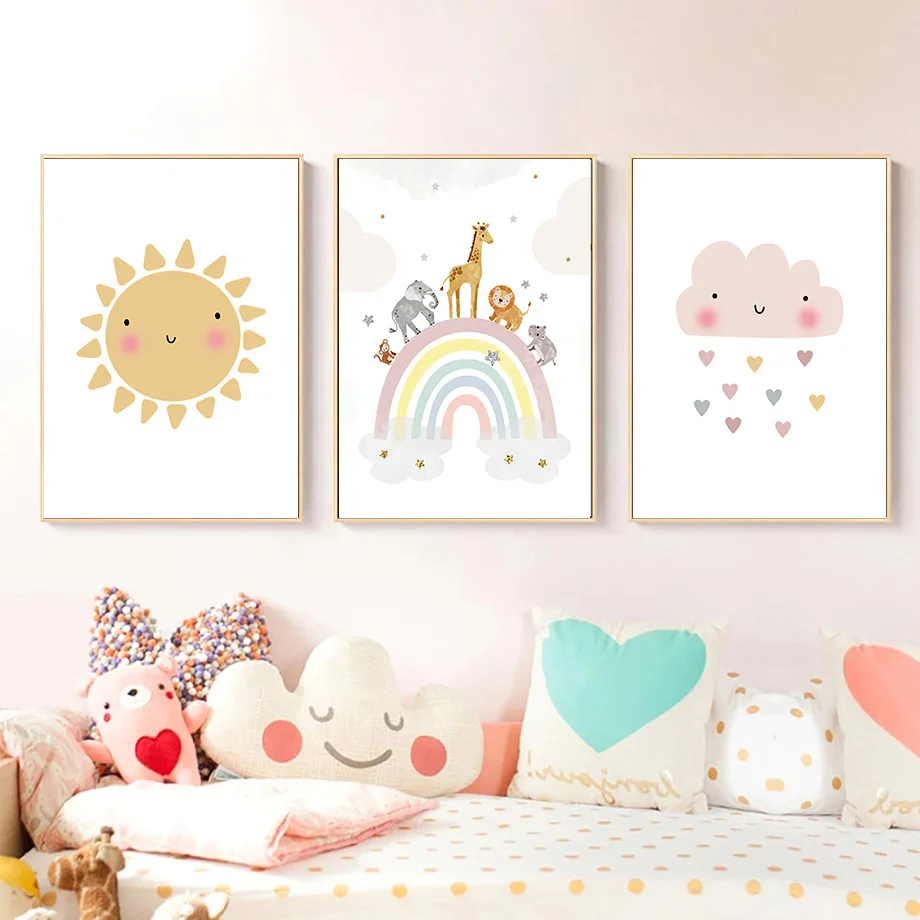 Pósteres nórdicos de jirafa, e - Baby Nursery Hanging Decor reseña y precio