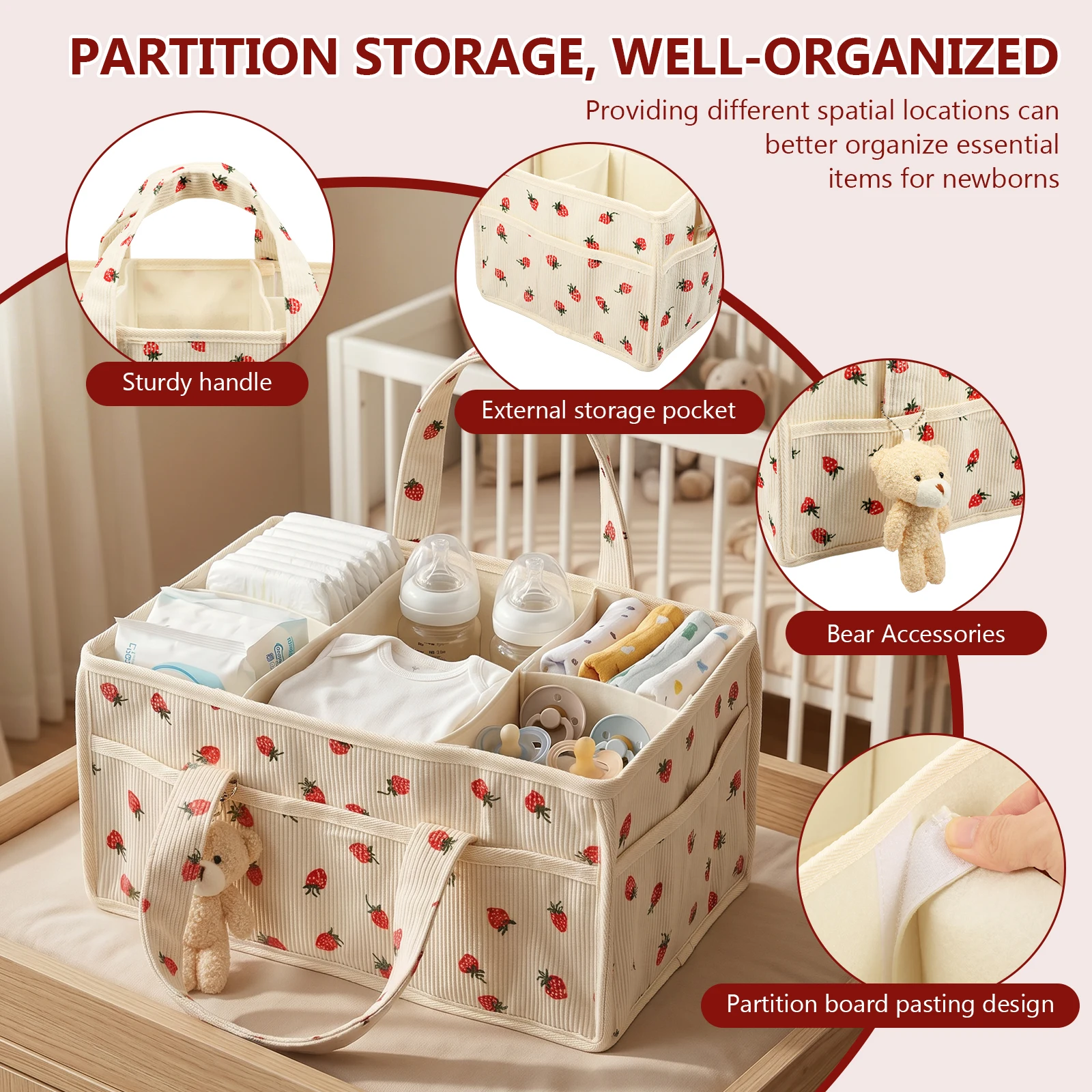 Cesta Organizadora de Toallita - Baby Nursery Organiser reseña y precio