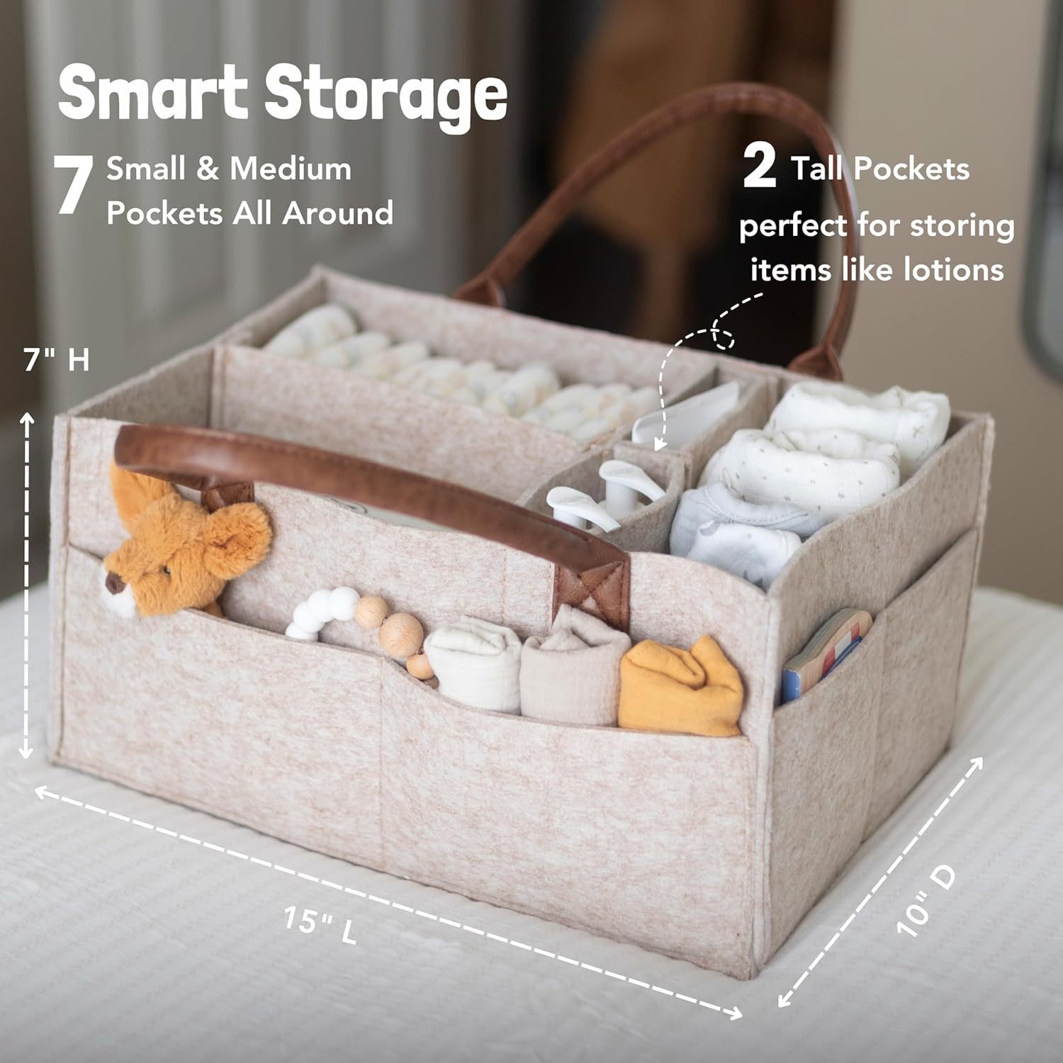 Cesta Organizadora de Fieltro  - Baby Nursery Organiser reseña y precio
