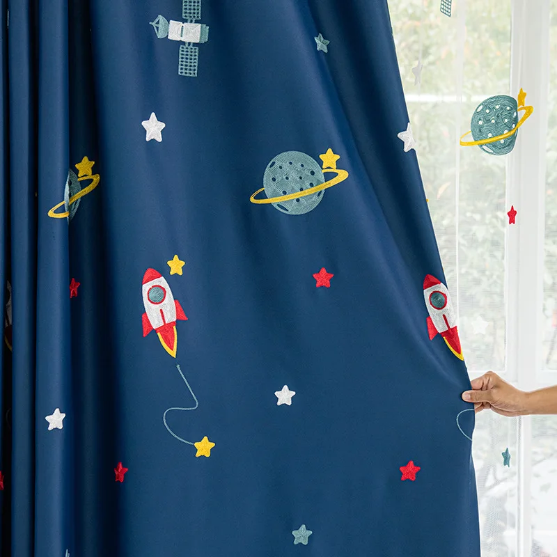 Cortinas opacas de nave espaci - Blackout Curtain Nursery reseña y precio