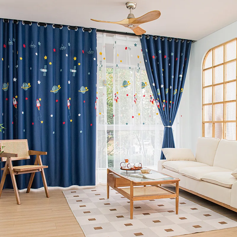 Cortinas opacas de nave espaci - Blackout Curtain Nursery reseña y precio