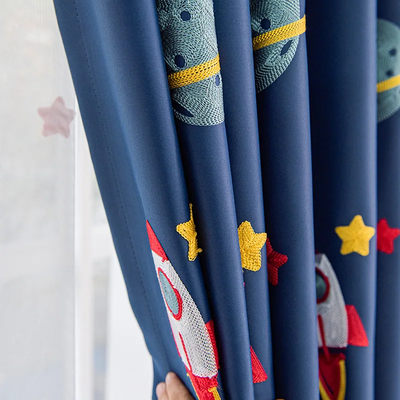 Cortinas opacas de nave espaci - Blackout Curtain Nursery reseña y precio