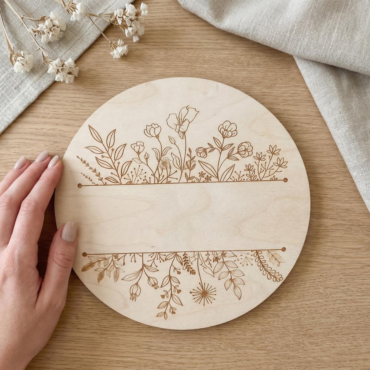 Placa Redonda de Madera con No - Baby Nursery Hanging Decor reseña y precio