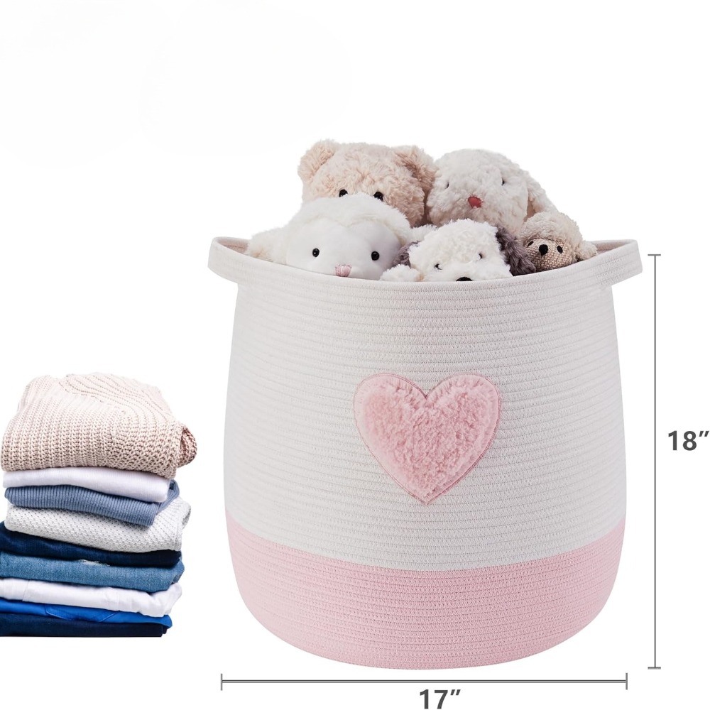 Cesto para la colada rosa para - Baby Nursery Hamper reseña y precio