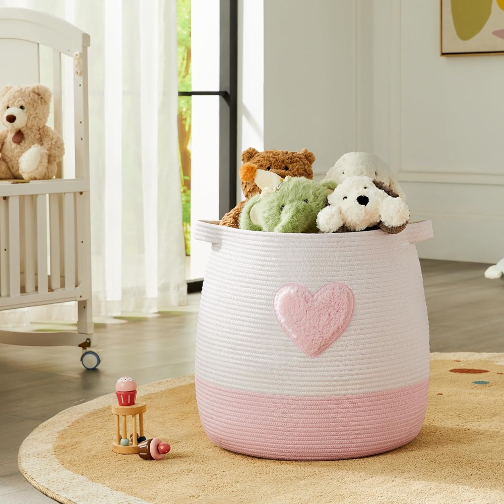 Cesto para la colada rosa para - Baby Nursery Hamper reseña y precio