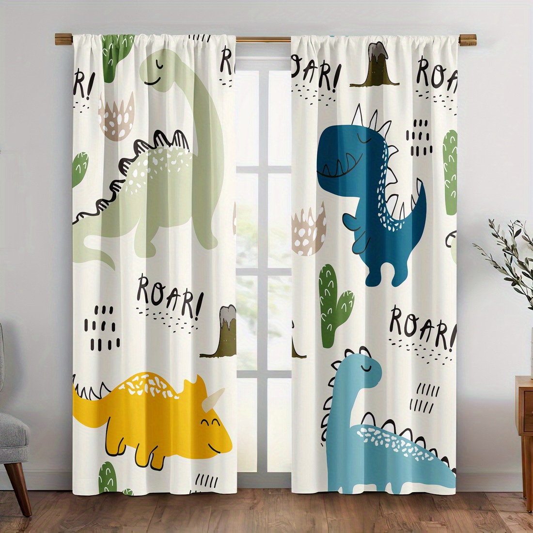 Cortinas de dinosaurios de dib - Blackout Curtain Nursery reseña y precio