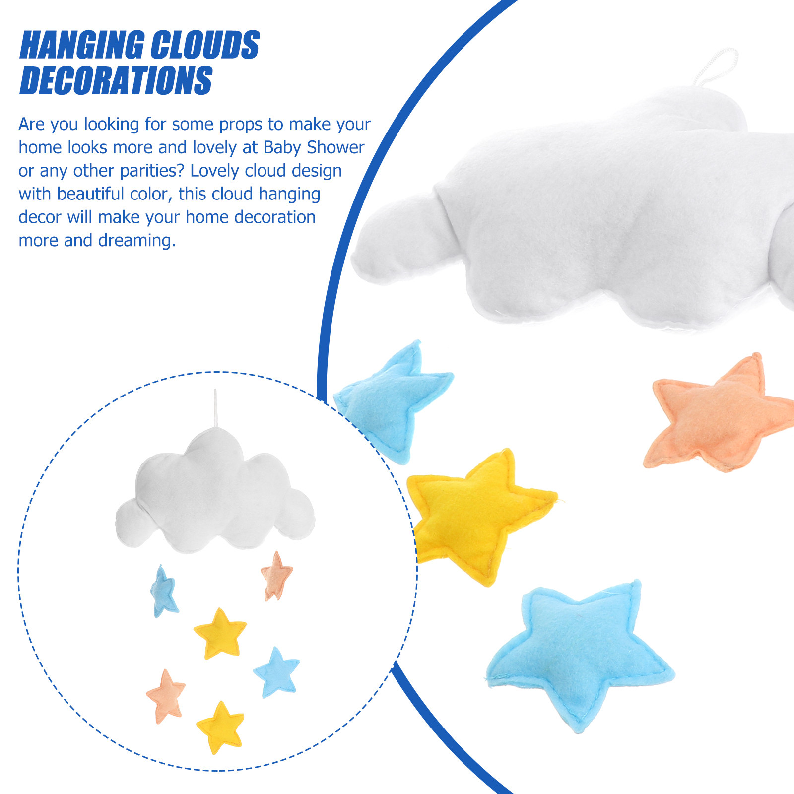 Decoración Colgante de Nubes y - Baby Nursery Hanging Decor reseña y precio