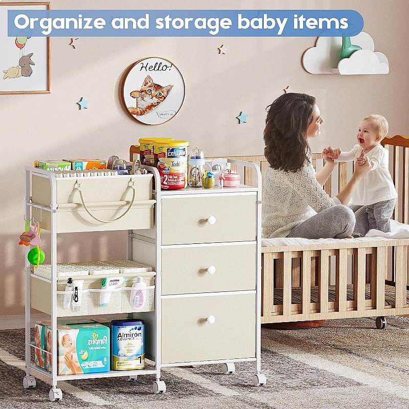 Carrito Organizador de Pañales - Baby Nursery Cart reseña y precio